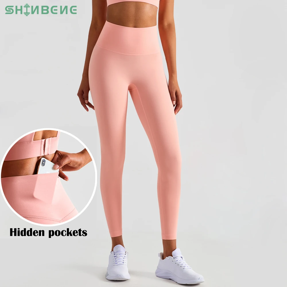 SHINBENE Private Label High Quality Yoga Pants Woman Plus Size Sport Gym Tights Fitness 7/8 Legging with Hidden Pocket