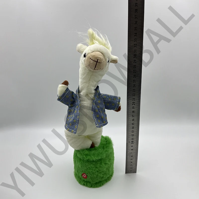 Wholesale Electronic Dancing Singing Repeating Words Music LED Light Dance Learn to Speak Alpaca Electronic Plush Toy For Kids