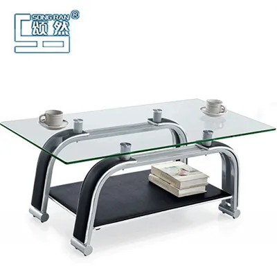 2021 modern glass and stainless steel coffee table table top glass coffee table glass replacement