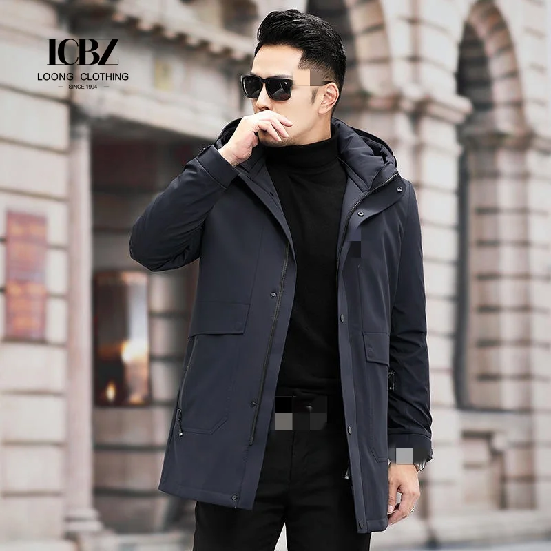 Winter Jacket Coat Boys Padded Black Long Custom Men Nylon Velvet Denim Jacket Manufacturers Fur Down Puffer Jacket