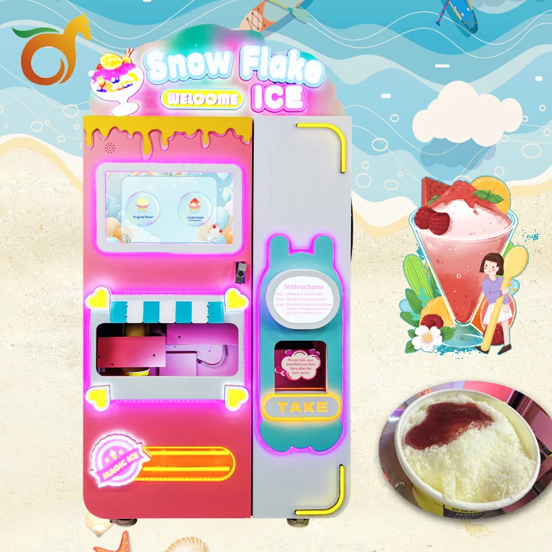 red rabbit intelligent sleep and power saving automatic soft ice cream vending machine bingsu snowflake manufacturer