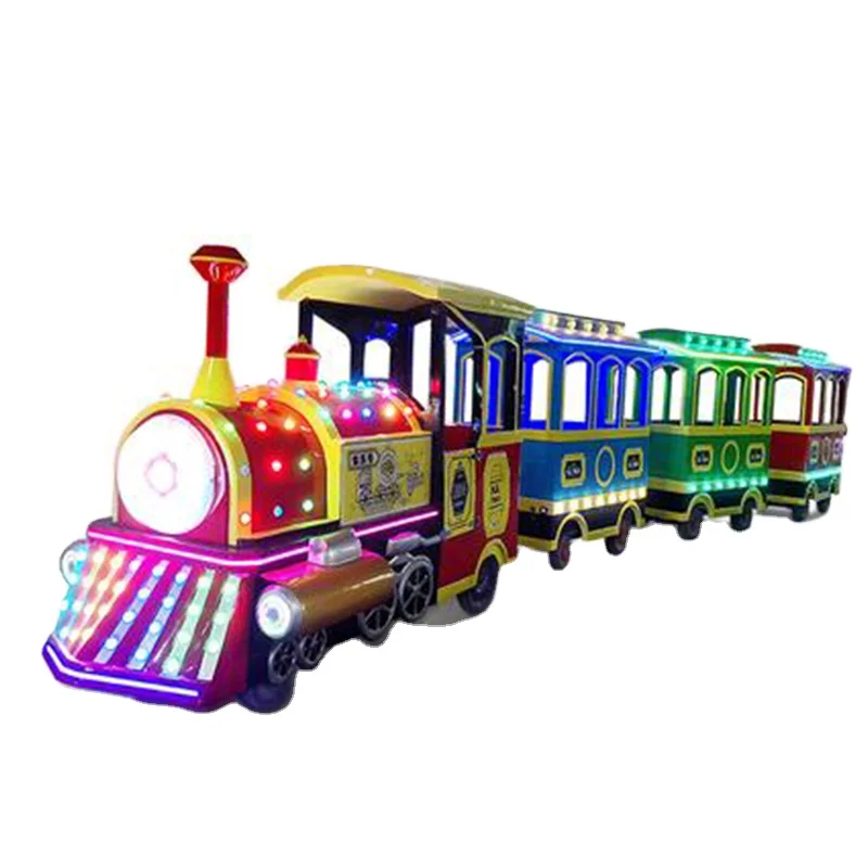 Antique Trackless Train for Children Electric Amusement Equipment for Playground & Scenic Shopping Mall Vintage Style