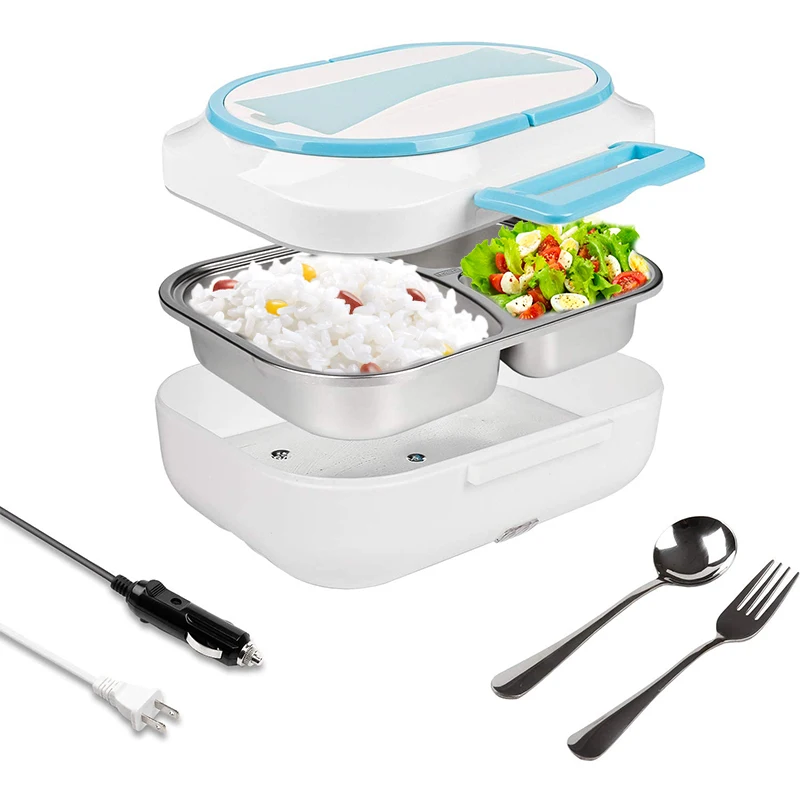 Food heater 2 in 1 electric lunchbox with usb portable removable stainless for uk plug truck car 24v 12v