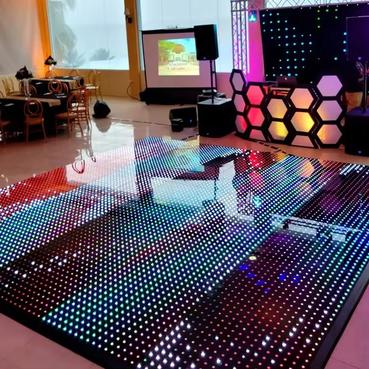New hot selling outdoor event disco dj night club digital magnetic pixel colorful  light led dance floor
