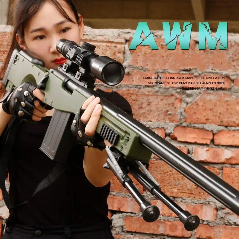 2023 NEW awm Fully Auto Soft Bullet Air Gun Kid Toys Shooting Game With Telescopes Gun Toy