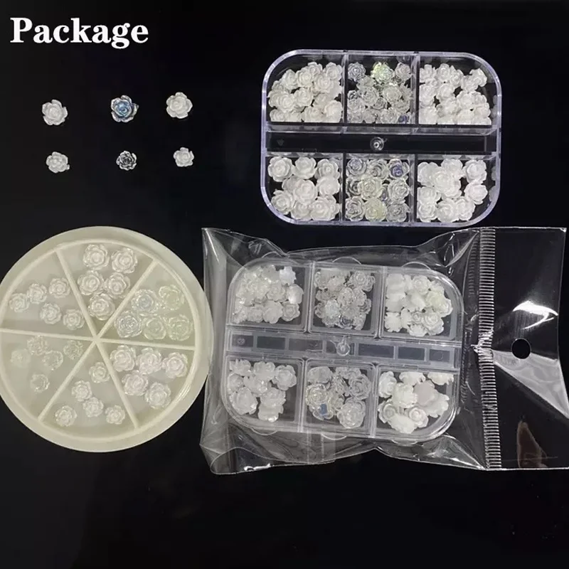 Украшение для ногтей с 3D изображением белых аурорас камелии ювелирные изделия стразы акриловый дизайн Свадебный маникюр цветы подвески из смолы