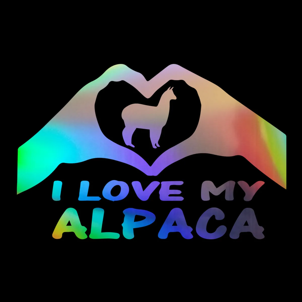 I Love My Alpaca Car Laser Sticker Vinyl Decal Car Truck Bumper Window Laptop Sticker Decor Gift Die Cut Decals Window Glass