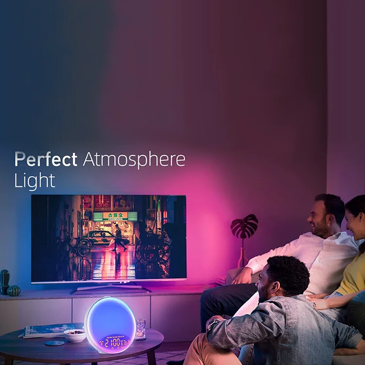 App Control Sunrise Light Amazon Ring Light Cartoon Colorful Night Hot Seller Alexa Table Sunset Wake-Up Wake Up Alarm Clock Spe
