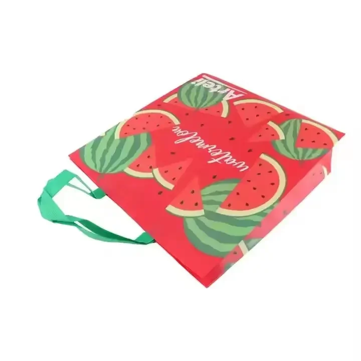 Custom Printed Biodegradable Reusable Foldable  Eco Friendly Non Woven Shopping Bag