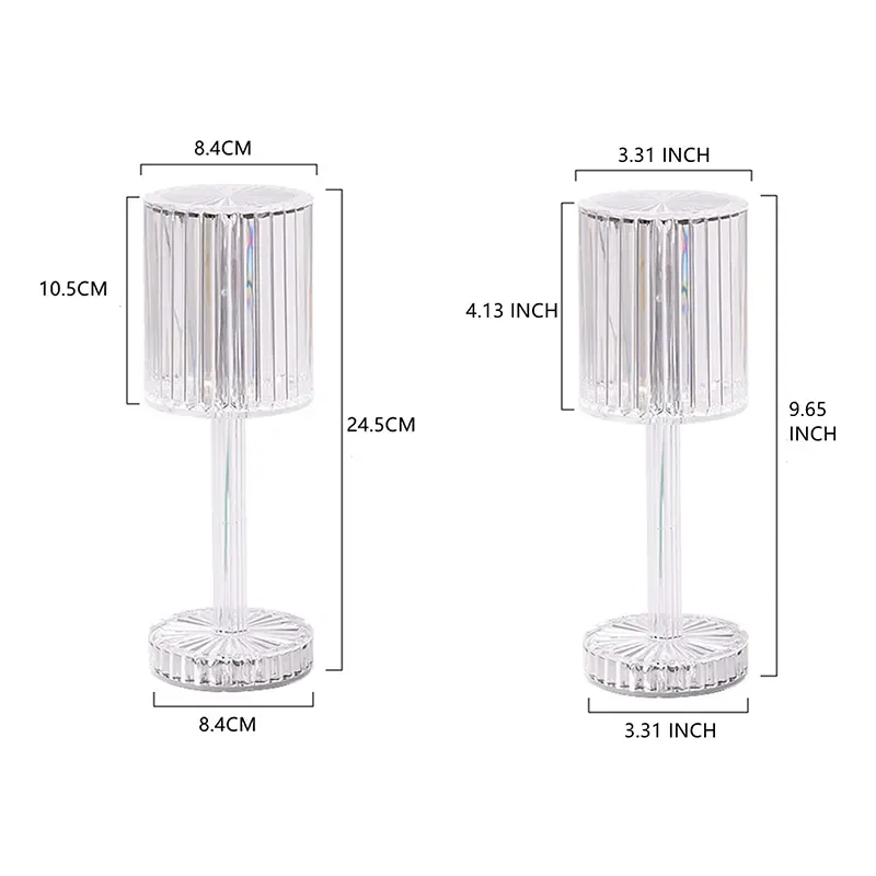 Modern design led linear crystal table lamp 3 colors or RGB 16 colors with remote control desk lamp night light crystal lamp