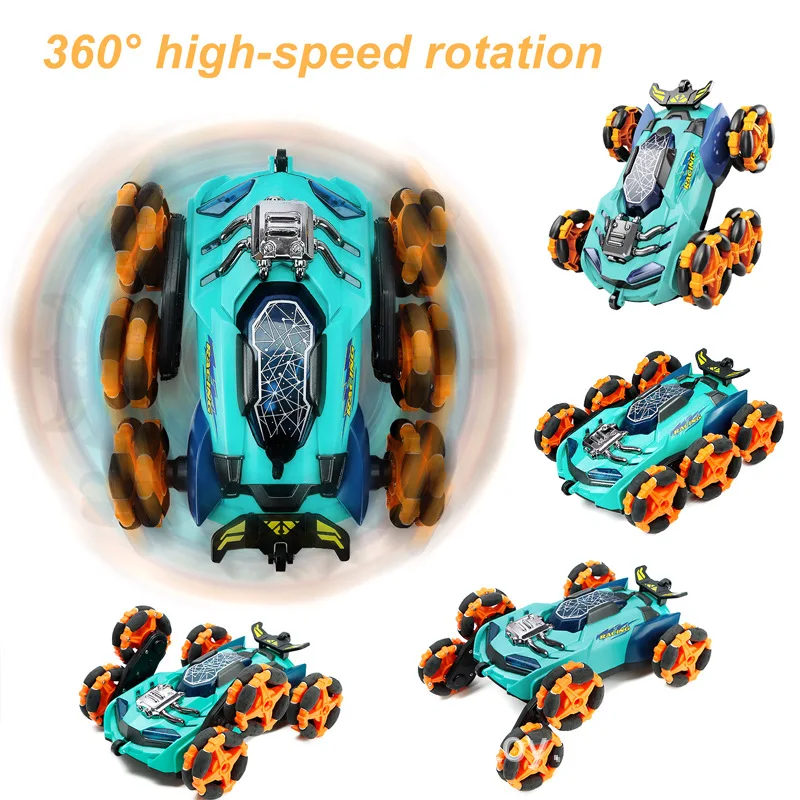 2.4g Six-wheel  Remote Control Car With All-round Drifting And Tumbling Stunt Car, With Light Spray Toy Car