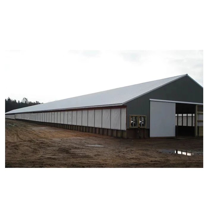 Low cost chicken coop house open side sandwich panel poultry house simple poultry farm house design for layers