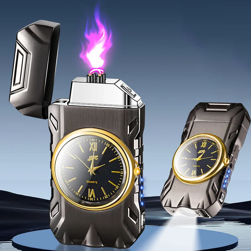 Wholesales Custom Fashion Watch Plasma Lighter Flameless Usb Rechargeable Electric Lighter with Strong Lighting