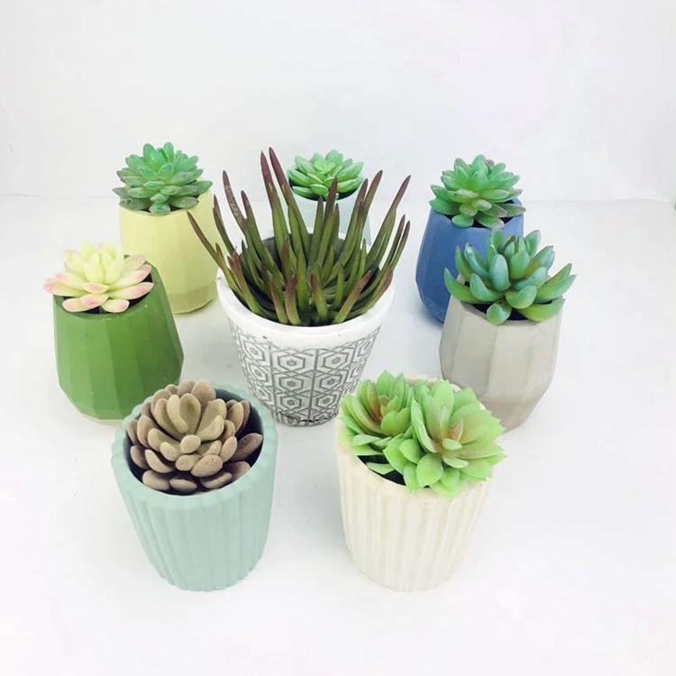 Pots cement Planter With Tray Resin Concrete Planters Clay Glazed Plan Flower Pot