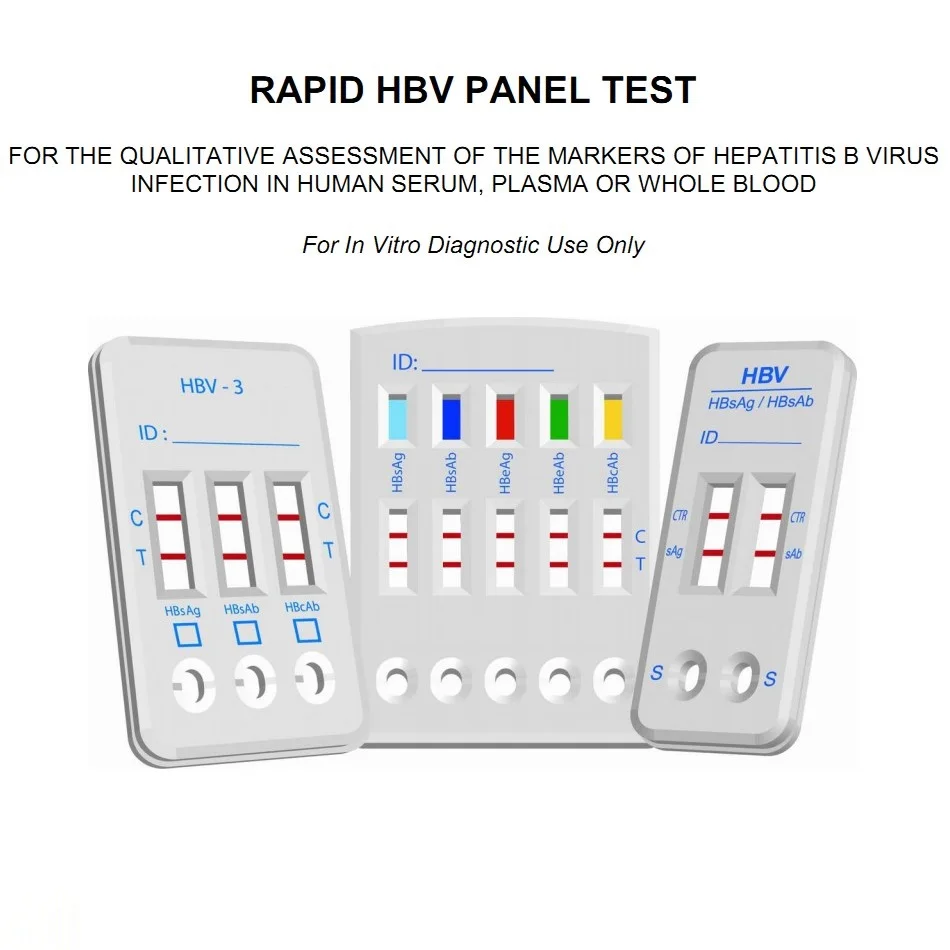 Быстрый HBV комбо 5 в 1 тестовая кассета HBsAg/HBsAb/HBeAg/HBeAb/HBcAb многопанельная Тестовая