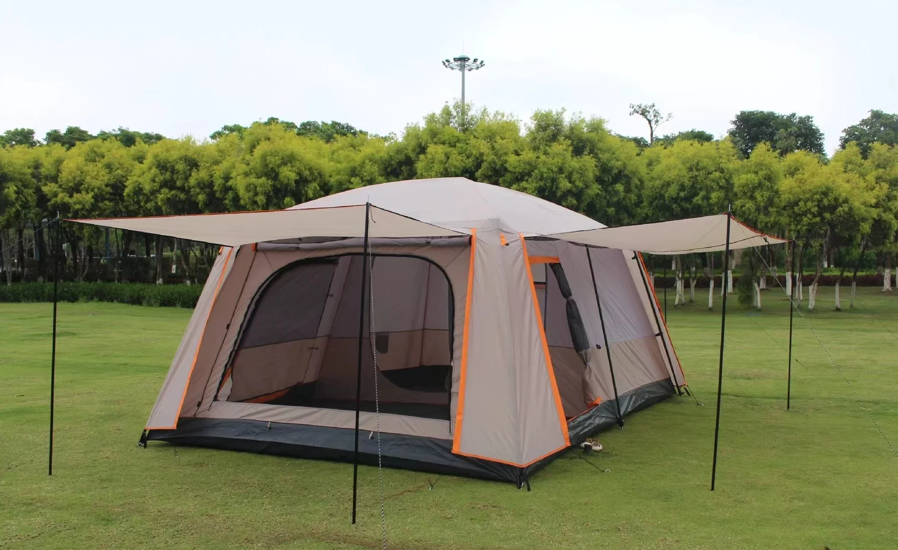Hot sale Camping Outdoor Large Waterproof Two Bedroom One Living Family Marquee Tent