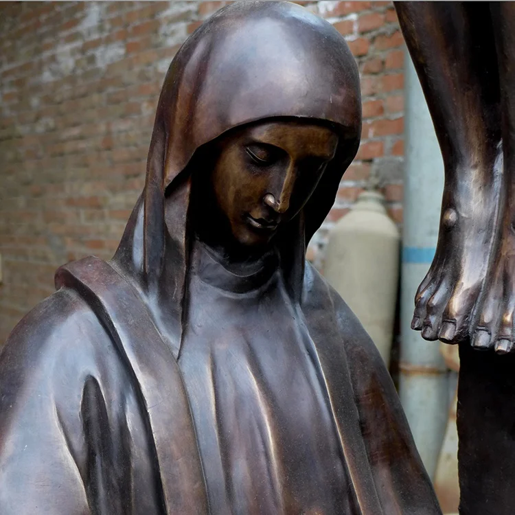 factory direct price Custom design exquisite large size religious Crucifix cross copper sculpture