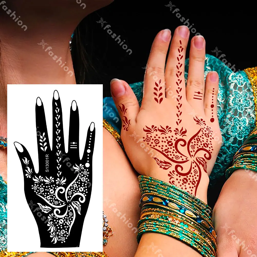 Henna Tattoo Kit Stencil for Hand Reusable Temporary Airbrush Tattoo Stencils Arabian Tattoo Stickers for Body