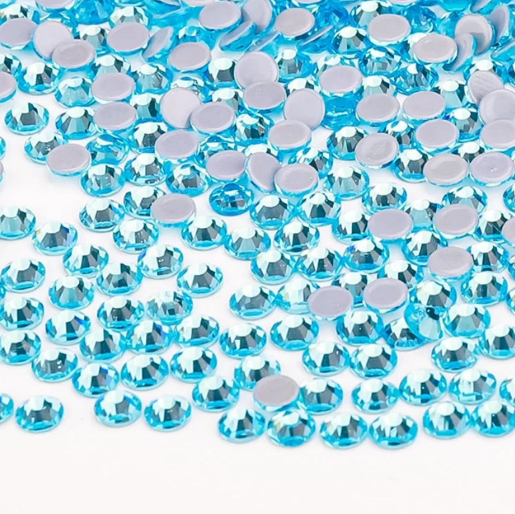 Ss6 8 10 12 16 20 30 Round Acrylic Gem Non Hotfix Nail Crystal Stone Glass Flatback Rhinestone For Crafts