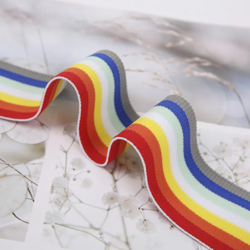 Spot 4cm elastic thickening edge strip inter-color nylon elastic belt shoes hat luggage color matching stripe elastic webbing