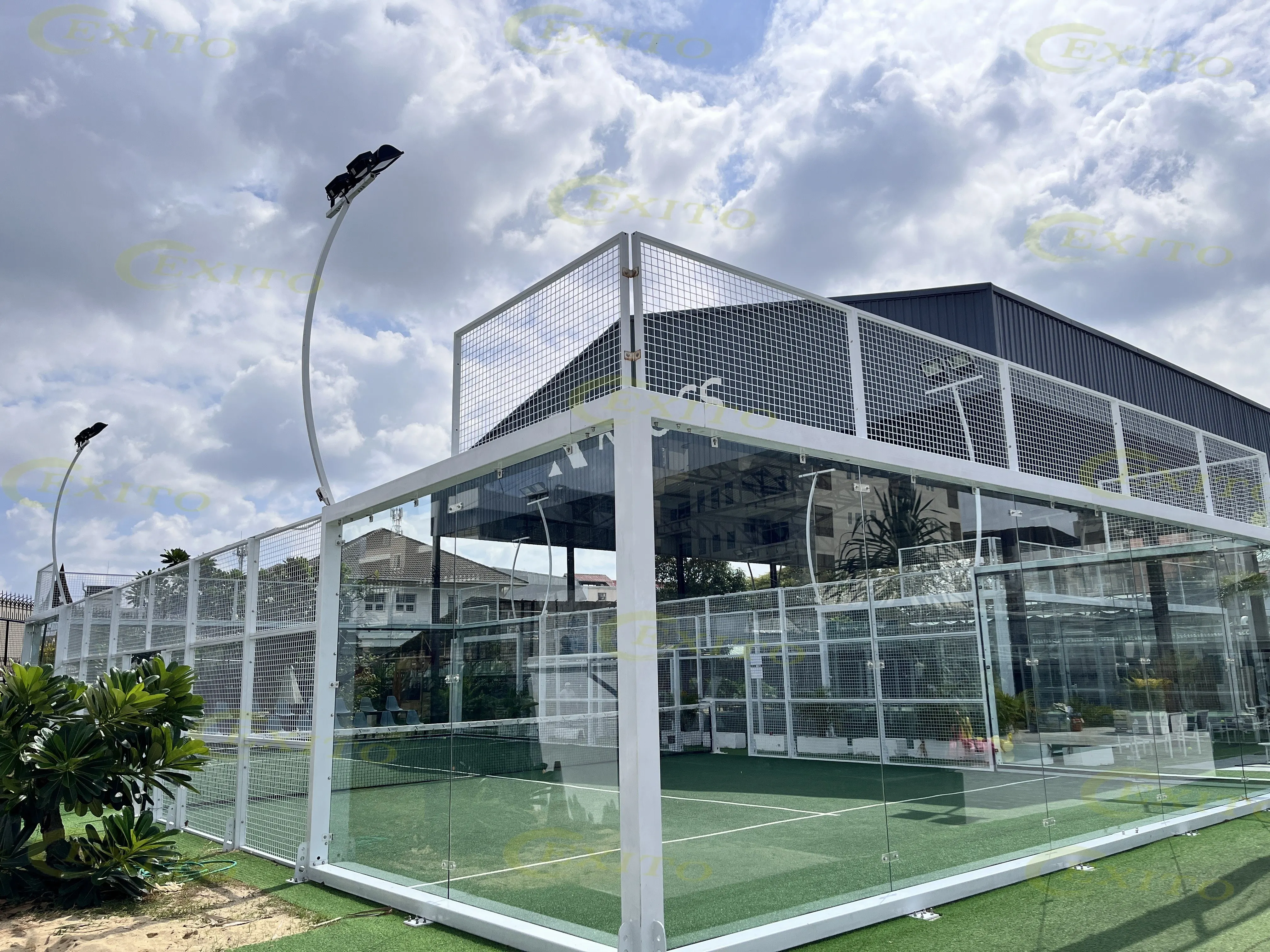 EXITO Build Your Own Padel Courts, Playing Panoramic Padel Court Assembled In Thailand Outdoor Courts For Play