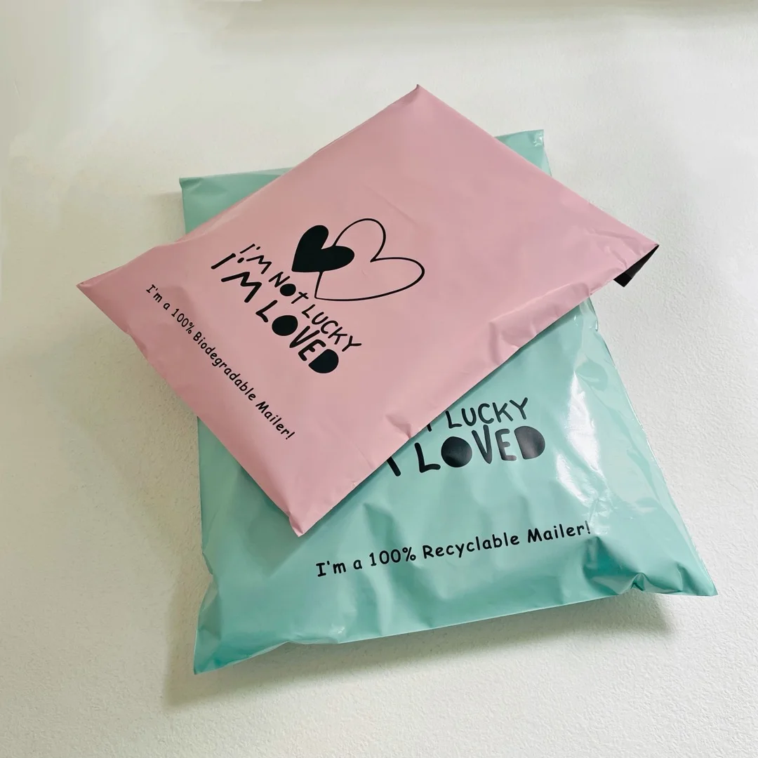 Eastmoon custom plastic mailing bags biodegradable packaging courier bags pink  poly mailer delivery shipping bag cherry liang