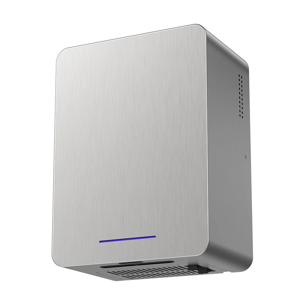 Автоматическая нержавеющая сталь щеточная высокоскоростная сушилка для рук Hepa фильтр Сверхмощный ручной вентилятор