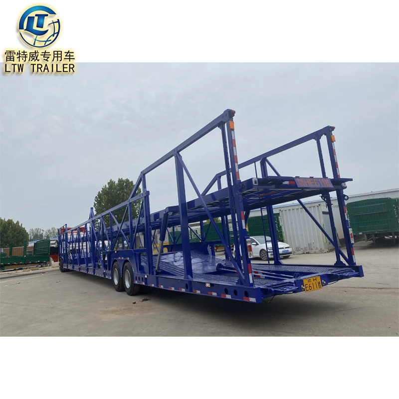 2/3 Axle Car Hauler transport double deck  Vehicle 8unit used car carrier Trailer for Sale