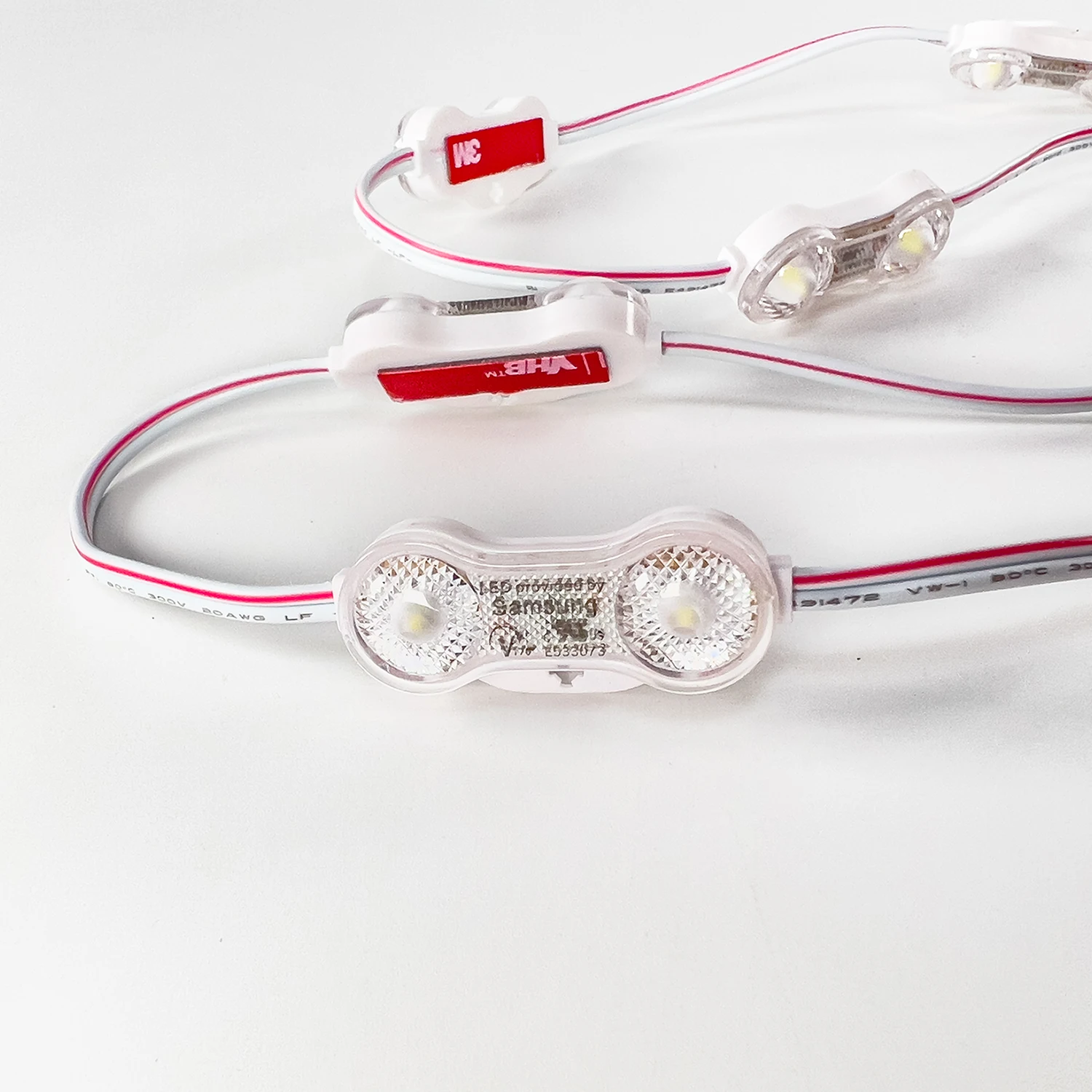 dc12V 5 years warranty two three four leds white 6500k samsung chip smd 2835 lens led modules for signage