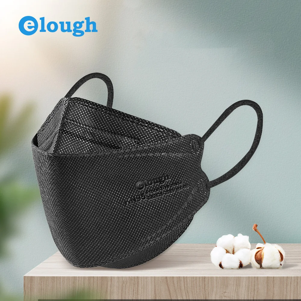 Protective safety 4-layers colores tela termosellado cordon cubrebocas negro mouson KN95 face mask