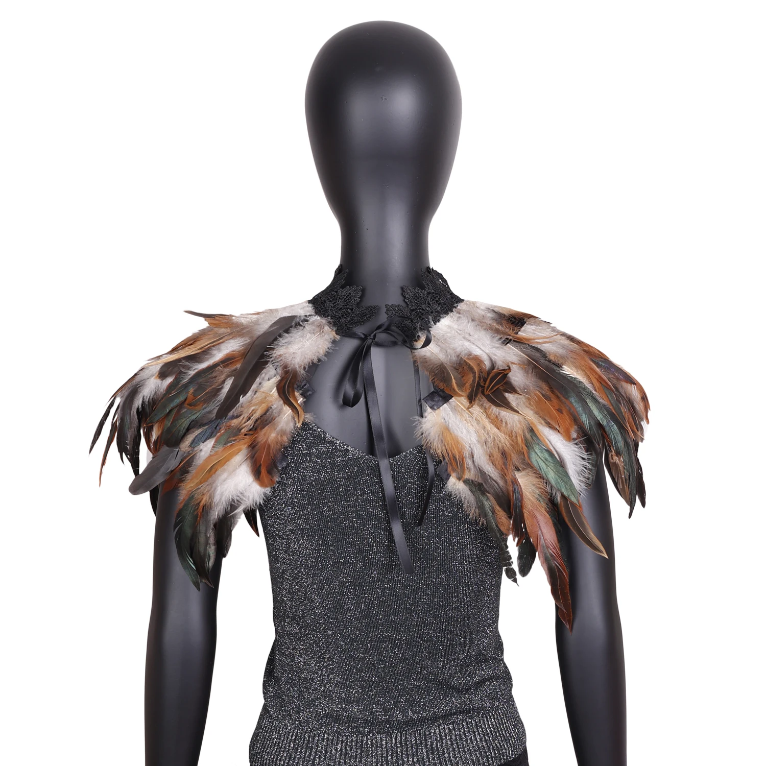 Primary Feathers Shawl Belts Costume Festival Punk Halloween Carnival Dressing Harness Bra Party Rave Dance Costume Burning Man