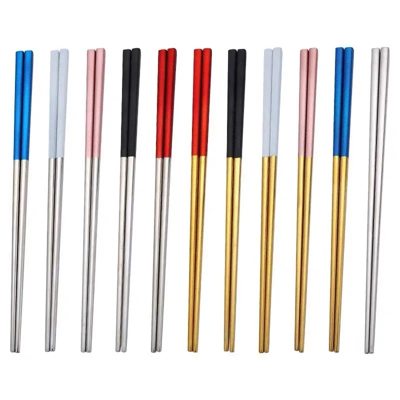 
Reusable Eco Friendly High Quality Stainless Steel Colorful Chopsticks 