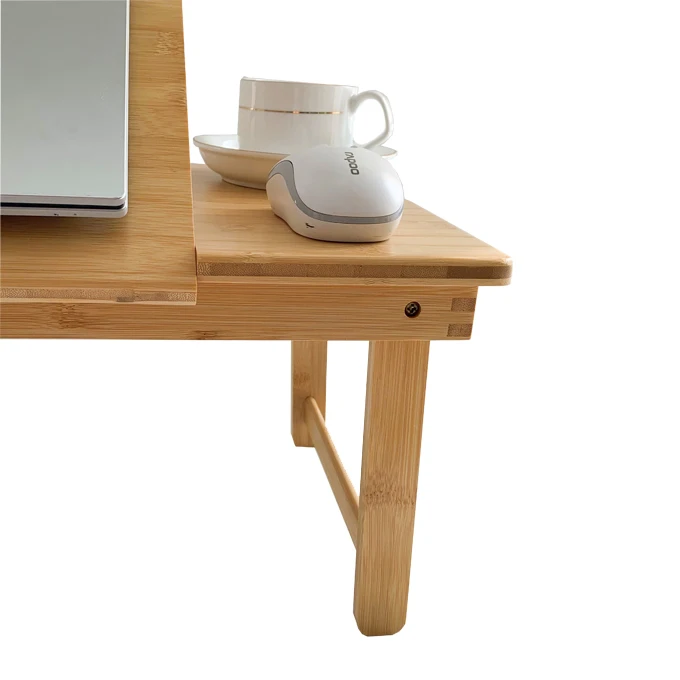 Addreeen Bed Reading Table Stand Tray Laptop Table Folding Adjustable Portable Bamboo Wood Netbook Laptop Desk Stand