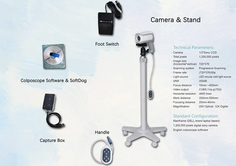 Portable vtype portable gynaecology equipment digital colposcope machine