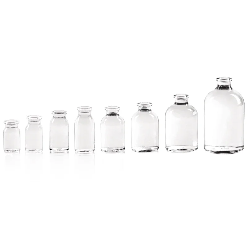 Флакон янтарный и прозрачный из литого стекла для инъекций для антибиотиков USP тип I