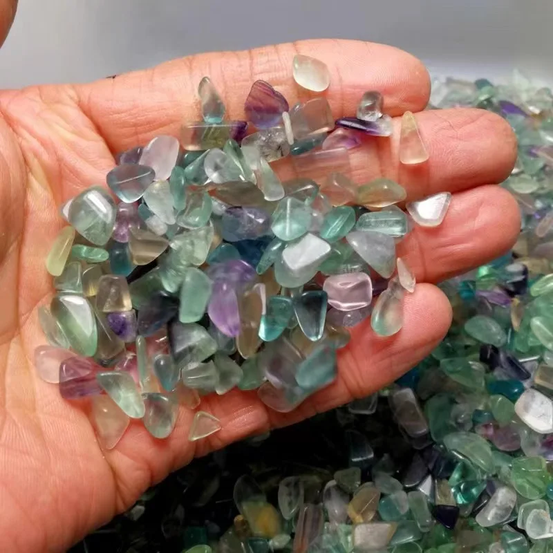 Wholesale Rainbow Fluorite Natural Crystal Chips Polished Gravel Crystals 5-7mm Chips Reiki mineral For Home Decoration