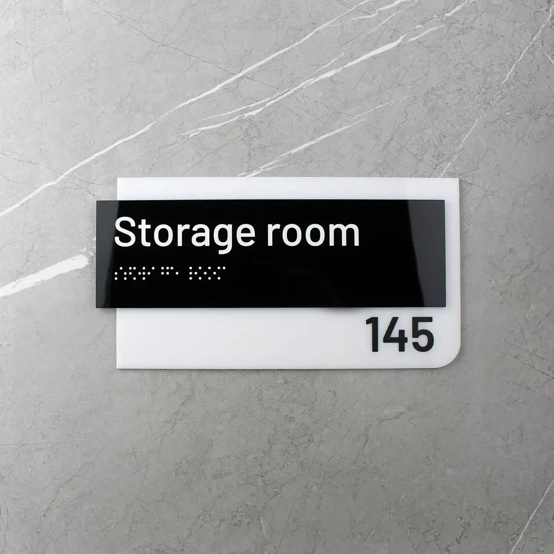 Custom Acrylic office signage plate apartment house name braille number door plate sign for business ada sign for hotel room