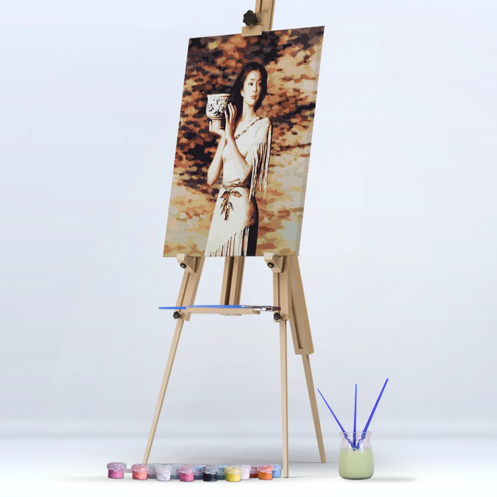 
Drop shipping Handpainted Woman Painting By Numbers sexy Picture canvas wall art painting Diy Numbered Painting 