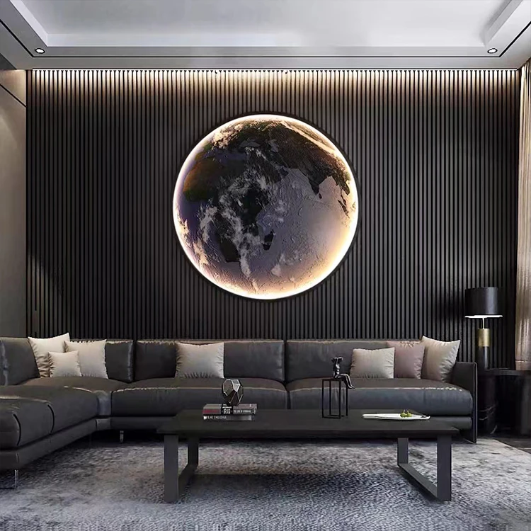 Moon Earth Wall Lamp Round Planet Master Bedroom Background Wall Bedroom Bedside Decorative Lamp