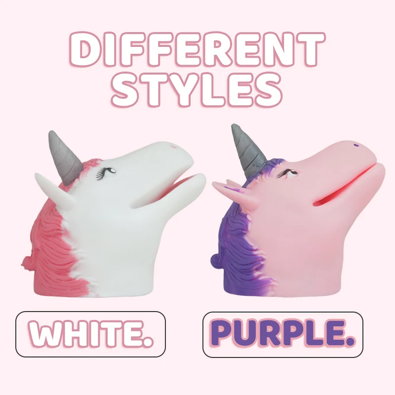 Unicorn Toy Stretchy Hand Puppet Animal Hand Puppets with Movable Mouth Puppet toy