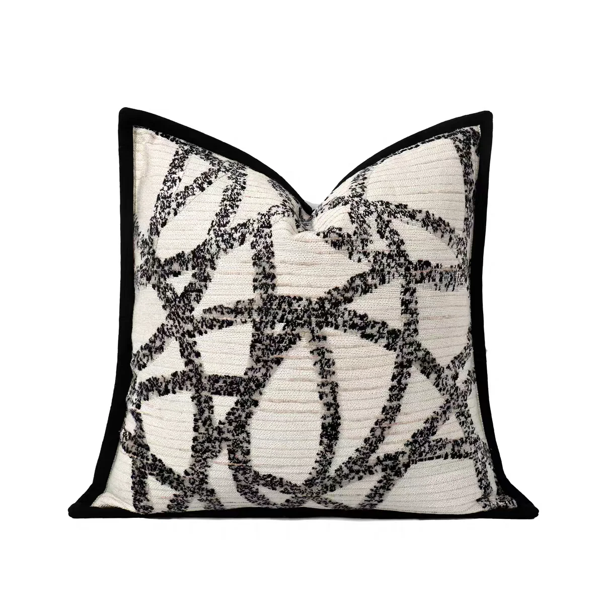 Tiff Home Custom Throw Pillow Decorative Embroidered Home Throw Cushion With Irregular Line Design
