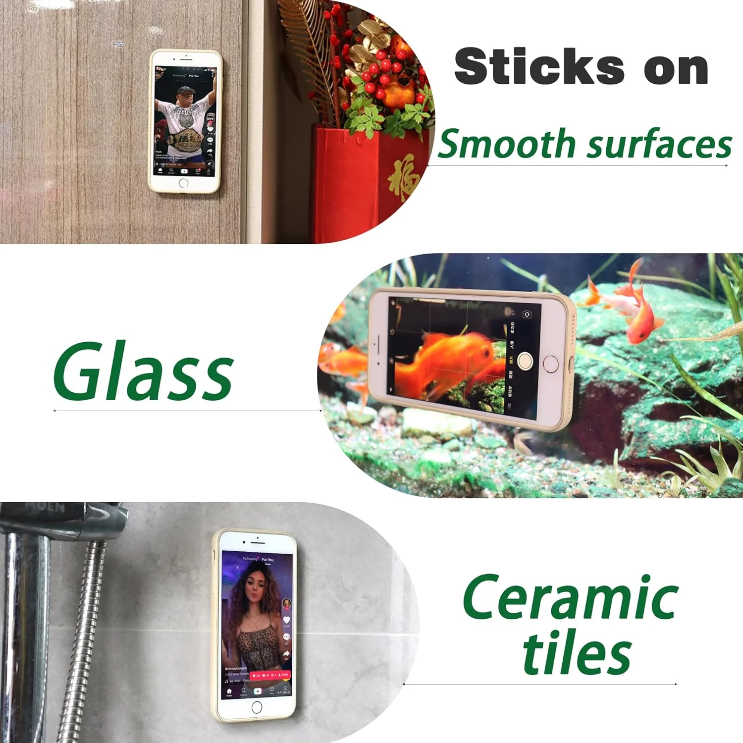 Silicone Suction Phone Case Adhesive Mount-Round With 19 Cups Phone Holder for Selfies and Videos Hand Mobile Devices Mount