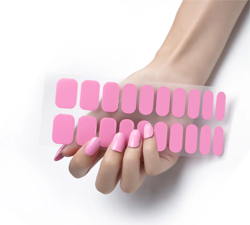 2023 Wholesale New Style YZR Semi Cured UV Gel Nail Wraps 20-Sheet Stickers Manufacturer