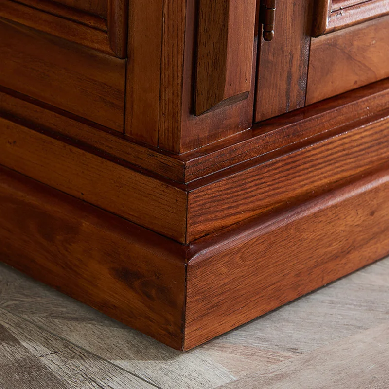 Newest design American traditional style sideboard solid wood dinning buffet cabinet black color living room storage cabinet