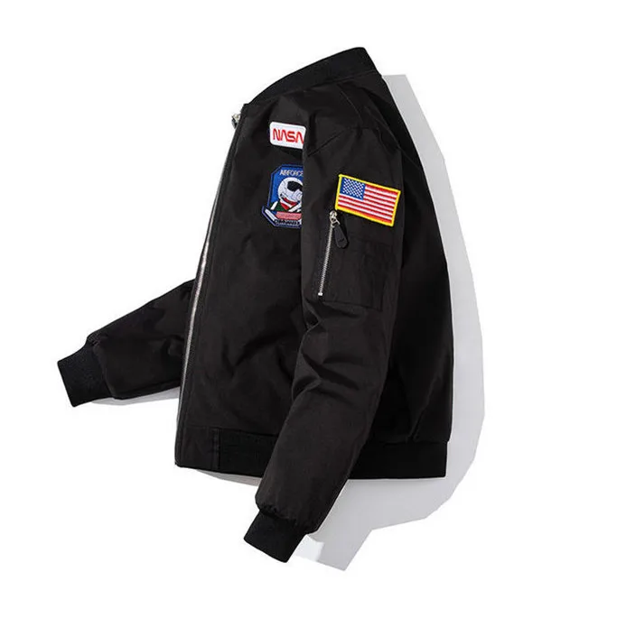 Detachable hood racer motorcycle windbreaker golf racer varsity versatile mens winter flight bomber jacket