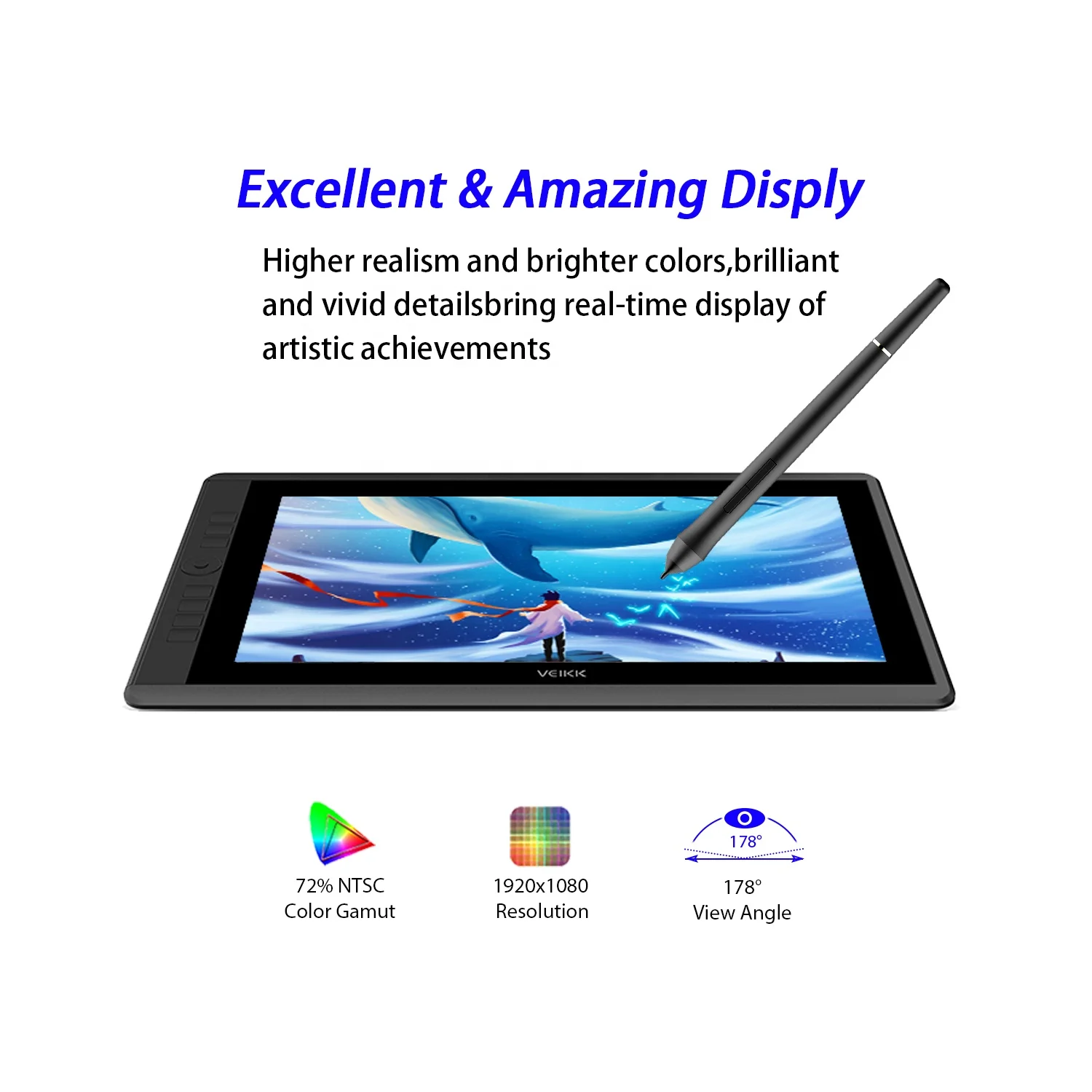 VK1560 Pro 15.6 Inch IPS Drawing Digital Pen Display for Artists On Sale
