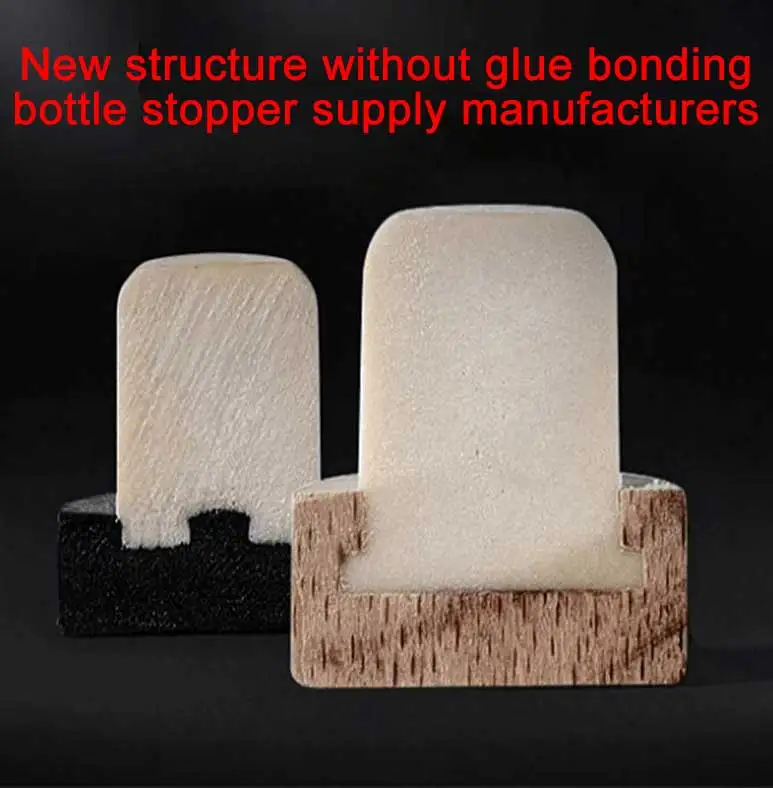 Customized Luxury T-Shape Wine/Spirits Stopper Synthetic Cork Bottle Cap Reusable Wooden Top for Bars