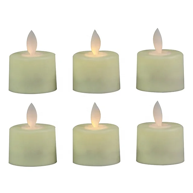 Wholesale votive battery operated plastic flameless religious mini led tea lights candles with moving flameless