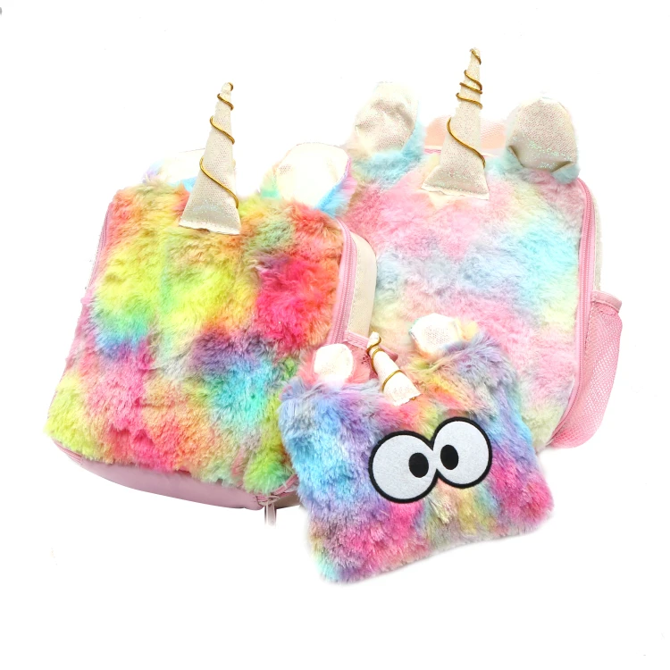 Custom Unicorn School Bag Cartoon Plush Backpack for Kids
