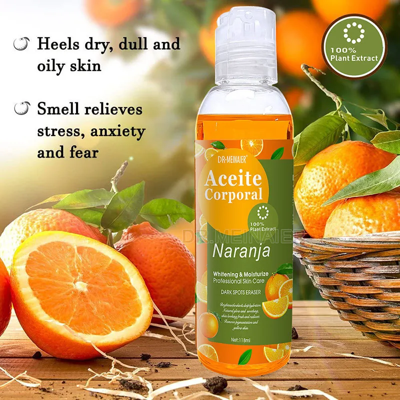 Organic 500ml Orange Vitamin C Body Serum Oil Skin Care Body Massage Sweet Orange Oil